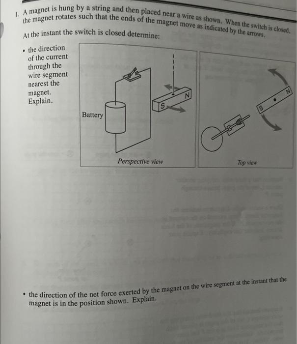 Solved 1. A is hung by a string and then