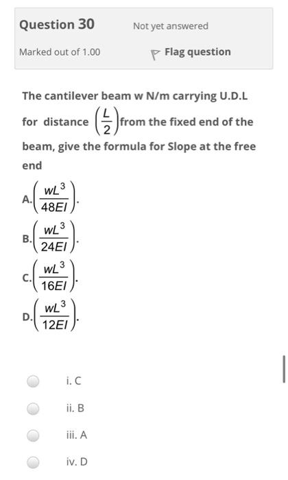 Solved Question 30 Not yet answered Marked out of 1.00 p | Chegg.com