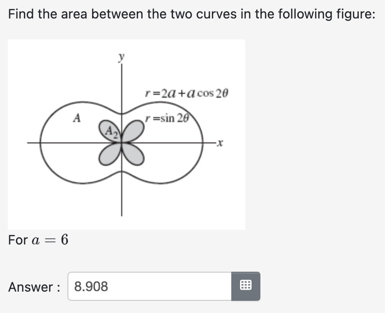Solved Find the area between the two curves in the following | Chegg.com