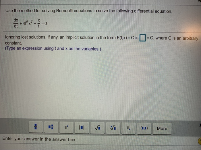 Solved Use the method for solving Bernoulli equations to | Chegg.com