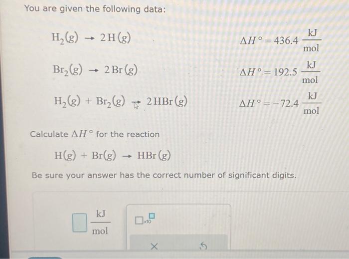 Solved You are given the following data: | Chegg.com