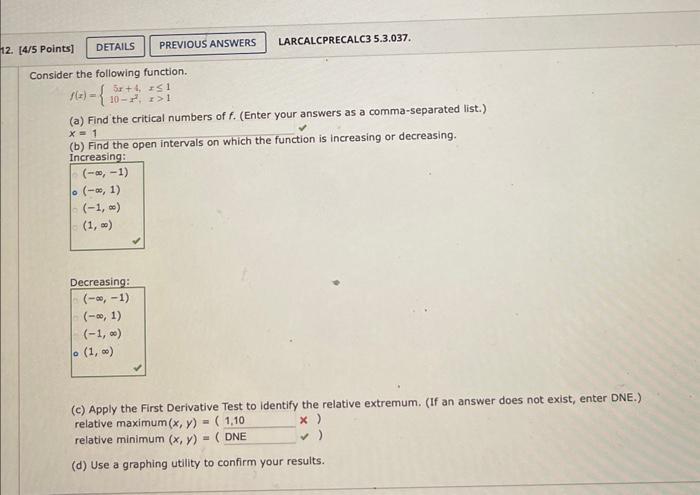 Solved Consider the following function. | Chegg.com