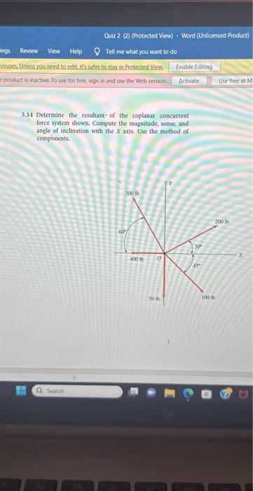 Solved 3.14 Determine The Resultant-of The Coplanar | Chegg.com