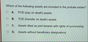 Solved Which of the following assets are included in the | Chegg.com