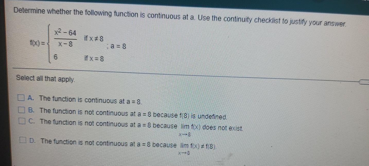 Solved Determine whether the following function is | Chegg.com