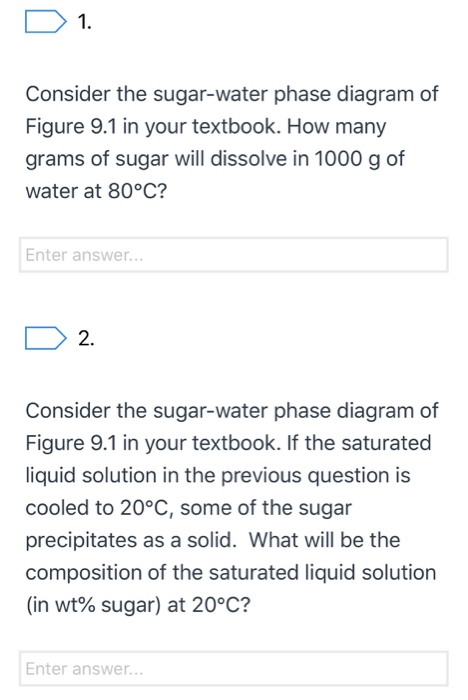 Solved D 1. Consider the sugar-water phase diagram of Figure | Chegg.com