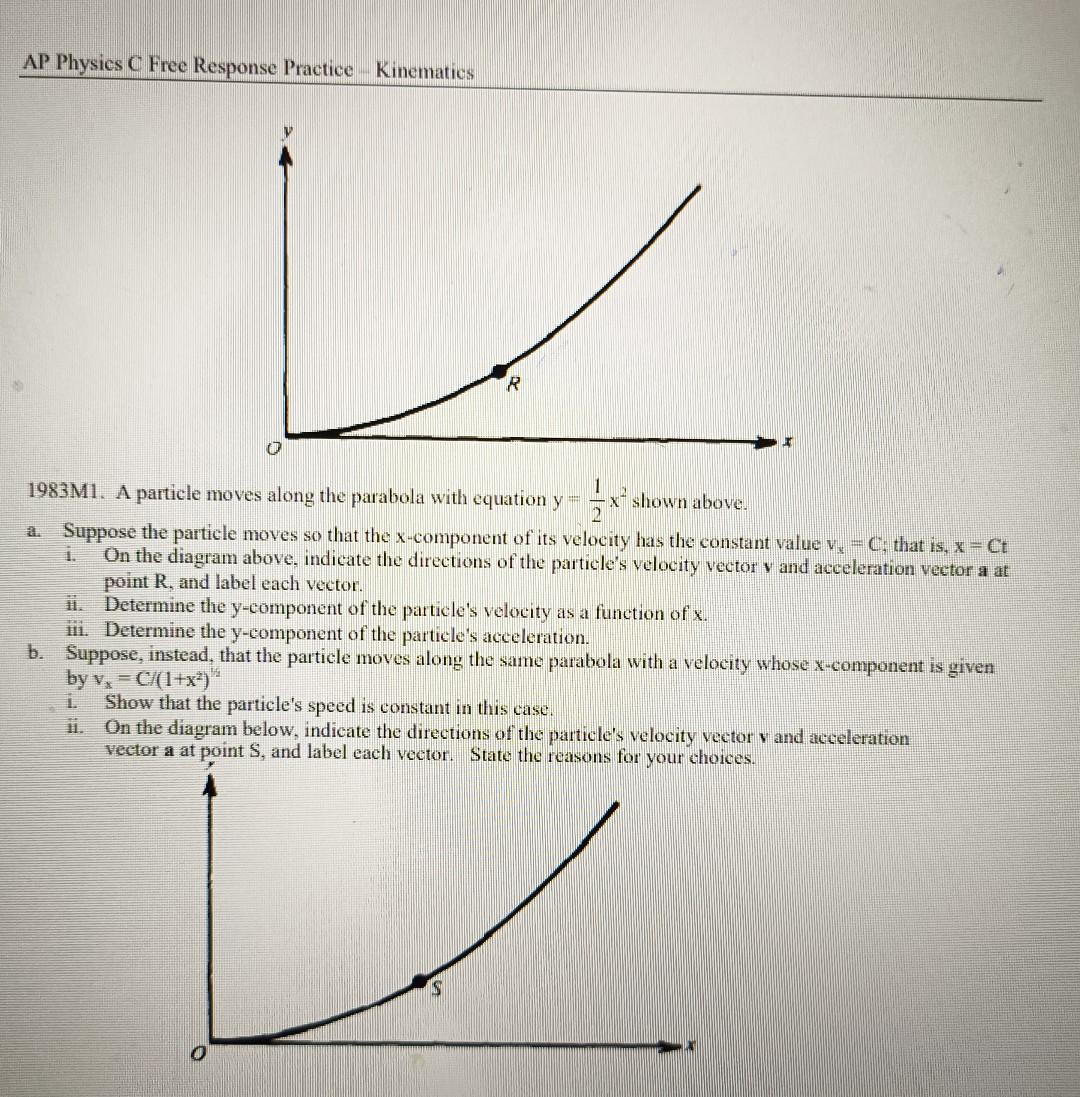 Solved AP Physics C Free Response Practice - Kinematics | Chegg.com