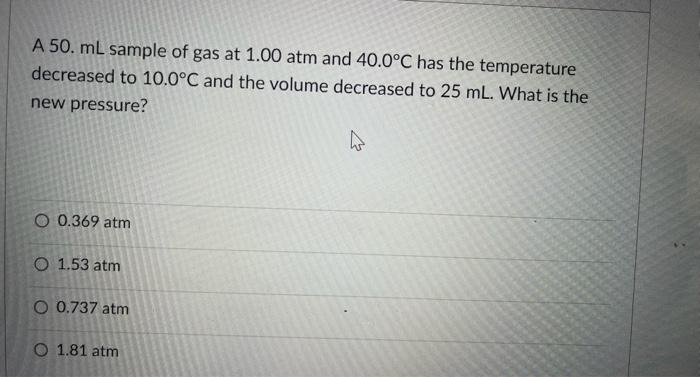 Solved How many moles of gas are present in a 10.0 liter | Chegg.com