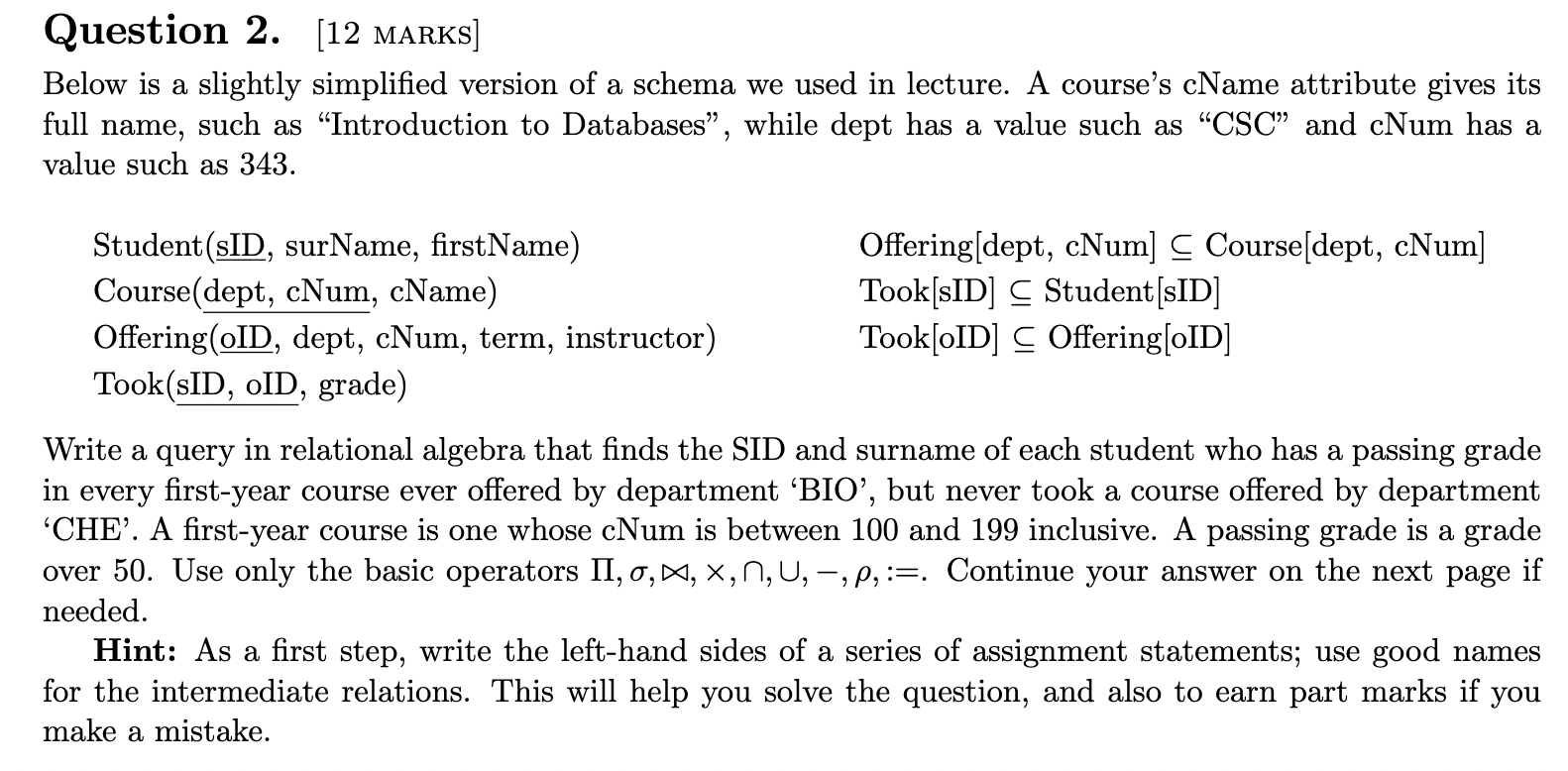 Solved Question 2. [12 ﻿MARKS]Below is a slightly simplified | Chegg.com