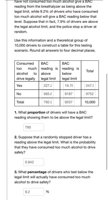 Solved Over The Limit \\( ~ \\) A Breathalyzer Test Is Used | Chegg.com