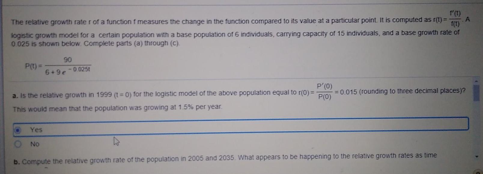 Solved А f(1) The relative growth rate r of a function f | Chegg.com