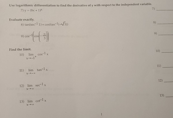 Solved I really need help with all problems that are | Chegg.com