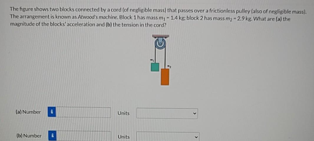 Solved The figure shows two blocks connected by a cord (of | Chegg.com