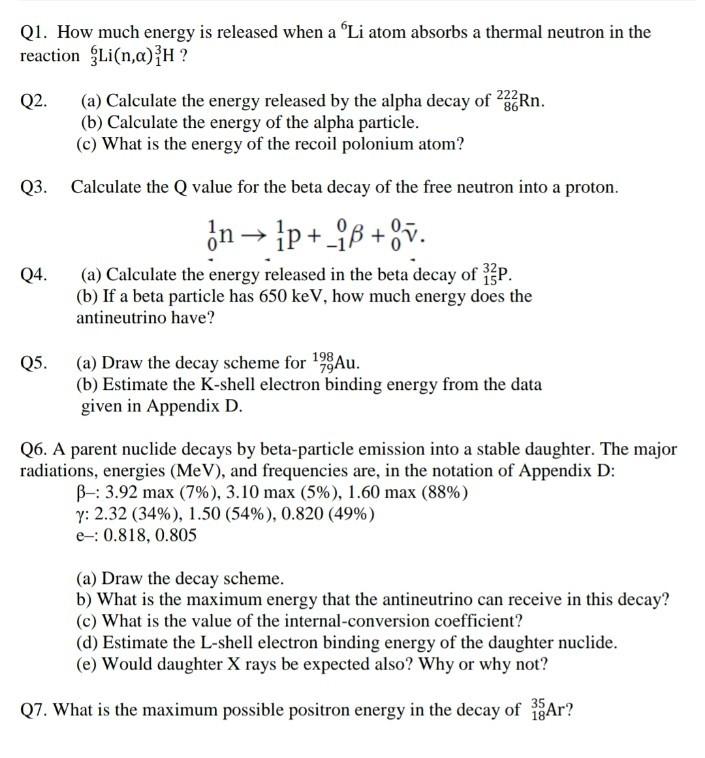 Solved Q1. How much energy is released when a 'Li atom | Chegg.com