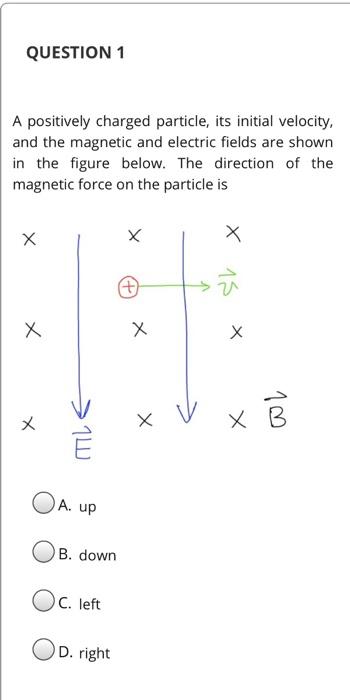 Solved QUESTION 1 A positively charged particle, its initial | Chegg.com