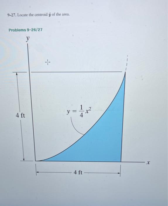 Solved Problems 9−26/279-27. Locate the centroid yˉ of the | Chegg.com