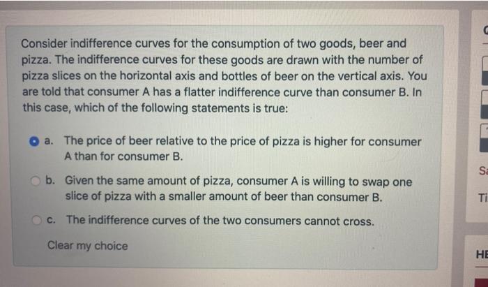 Solved Consider indifference curves for the consumption of | Chegg.com