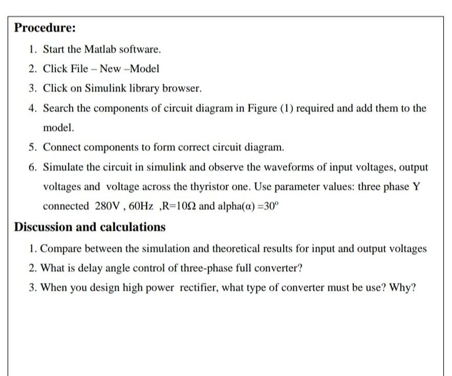 Solved Experiment No.6 Three-Phase Full Converter Aim:- | Chegg.com