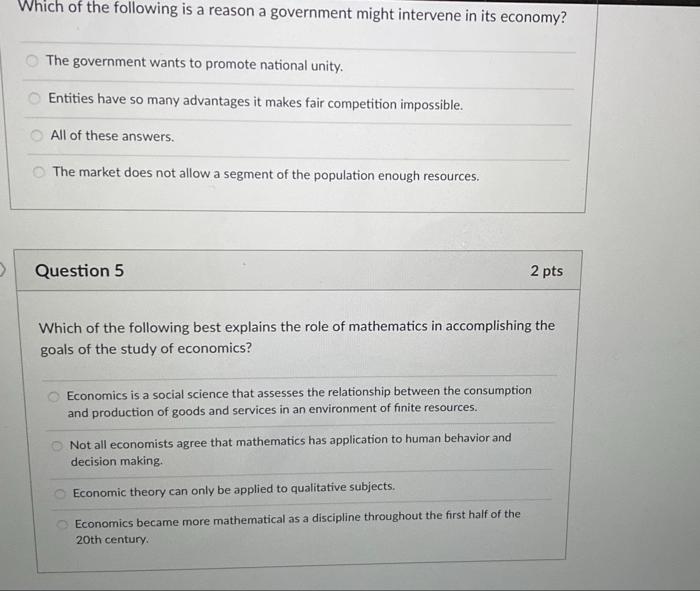 Solved Which Of The Following Is A Reason A Government Might | Chegg.com