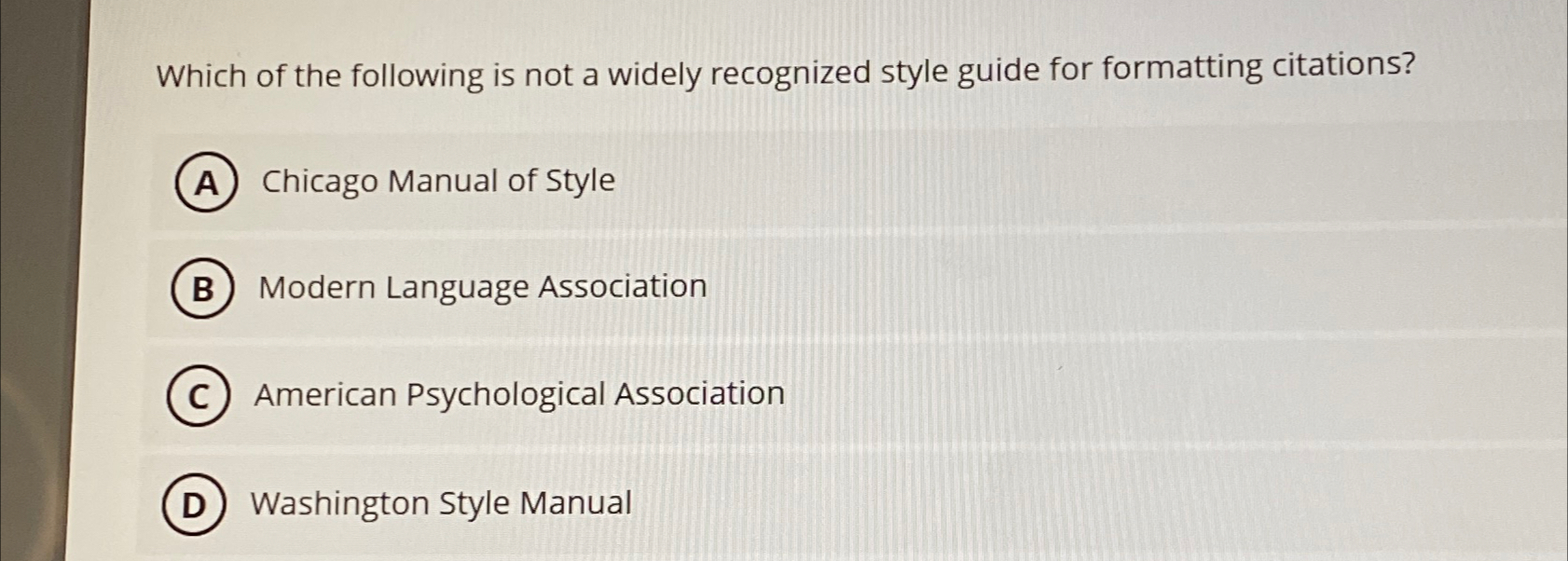 Solved Which of the following is not a widely recognized | Chegg.com