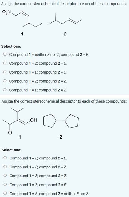 Solved Assign the correct stereochemical descriptor to each | Chegg.com