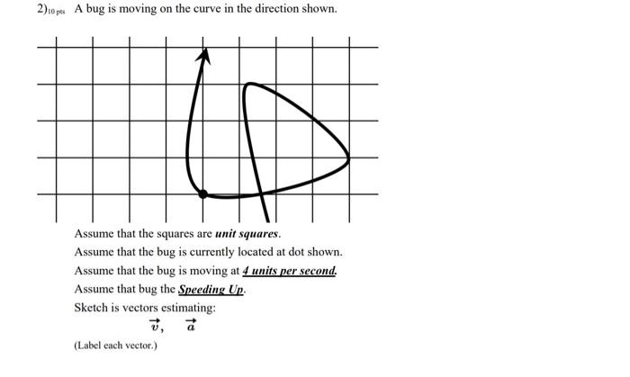 Solved 2) pes A bug is moving on the curve in the direction | Chegg.com