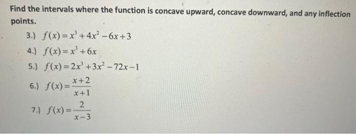 Solved Find the intervals where the function is concave | Chegg.com