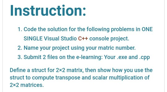 Solved Instruction: 1. Code the solution for the following | Chegg.com