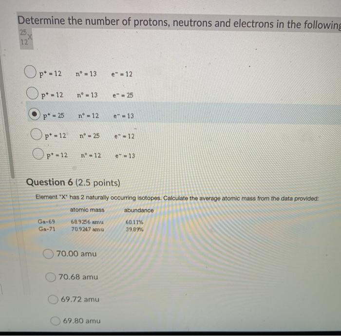 Solved Determine The Number Of Protons Neutrons And