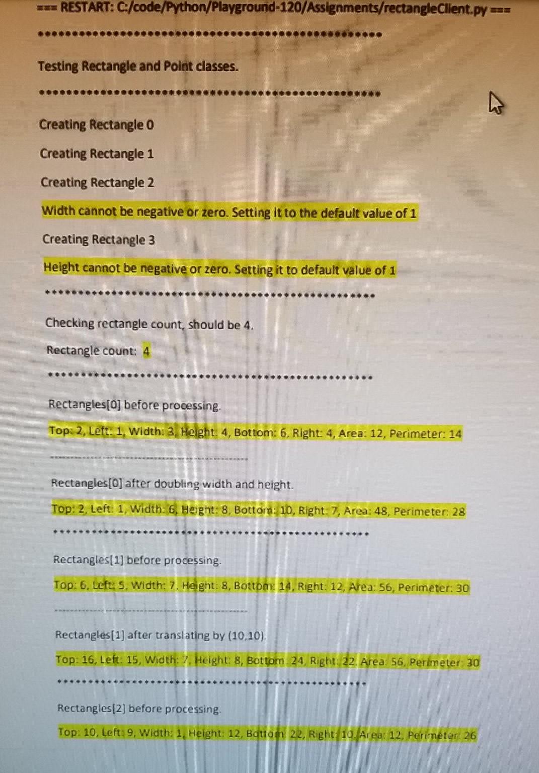 Solved Programming Assignment: Rectangle and Point classes | Chegg.com