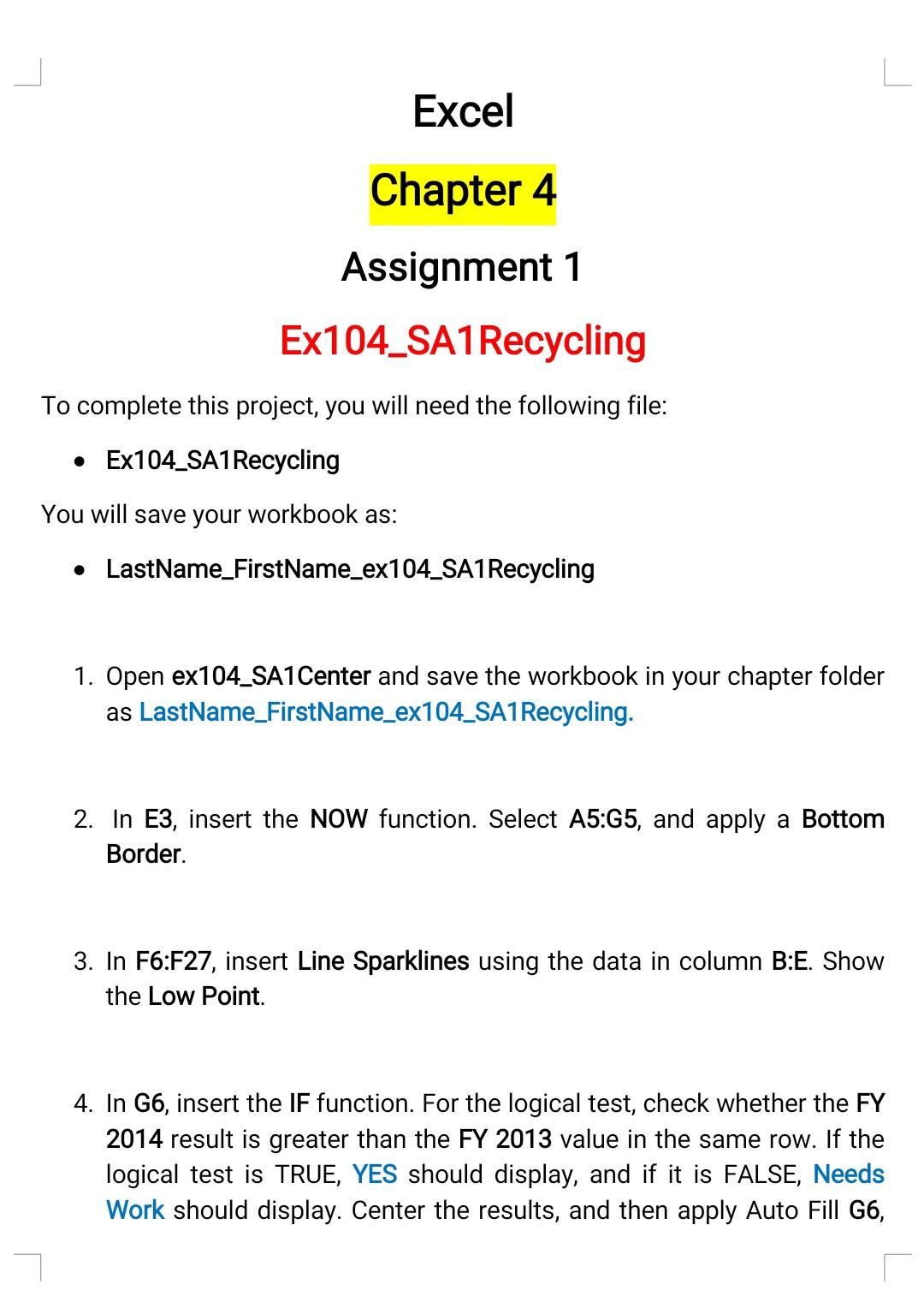 everyday excel assignment 4.1 answers