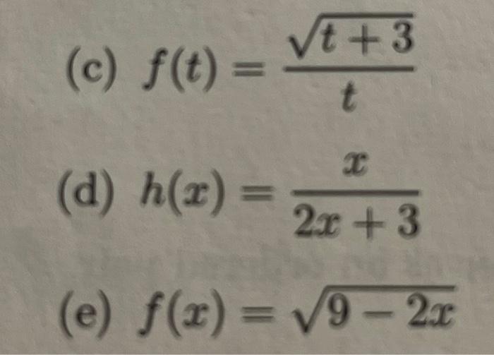how to find the domain of functions in interval notation