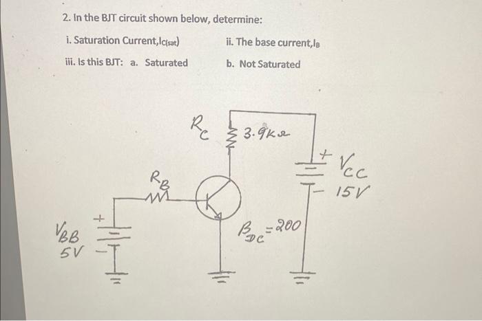 Solved 1) In The Circuit Shown Below, Determine: | Chegg.com