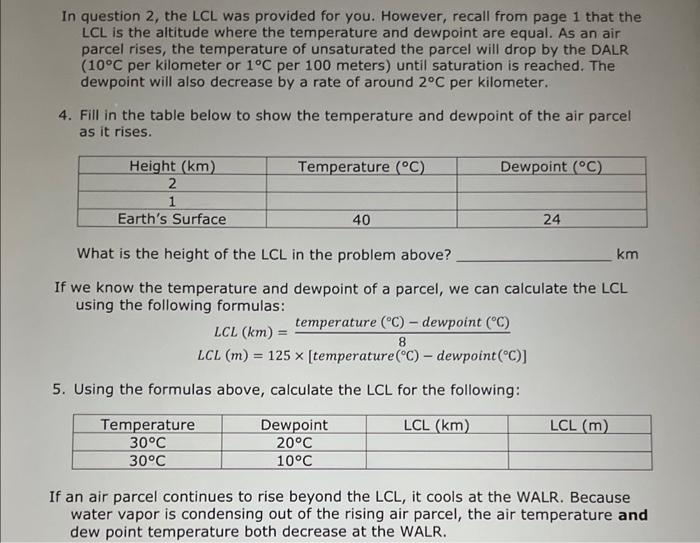 Solved In question 2 , the LCL was provided for you. | Chegg.com