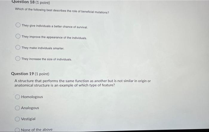 Solved Question 18 (1 point) Which of the following best | Chegg.com
