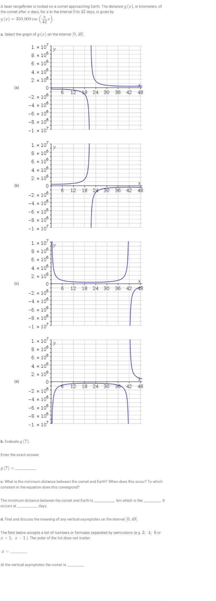 Solved A laser rangefinder is locked on a comet approaching