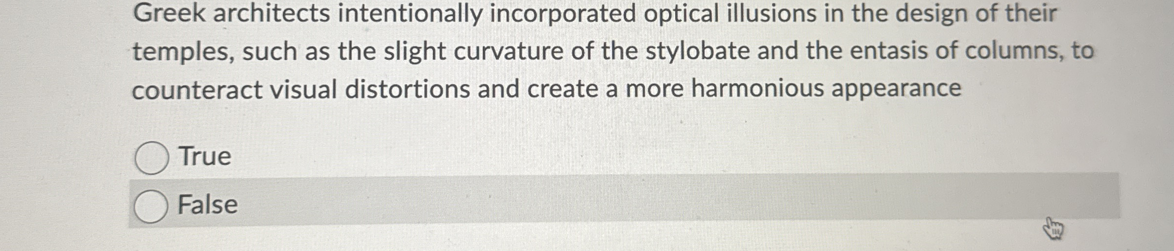 Solved Greek architects intentionally incorporated optical | Chegg.com