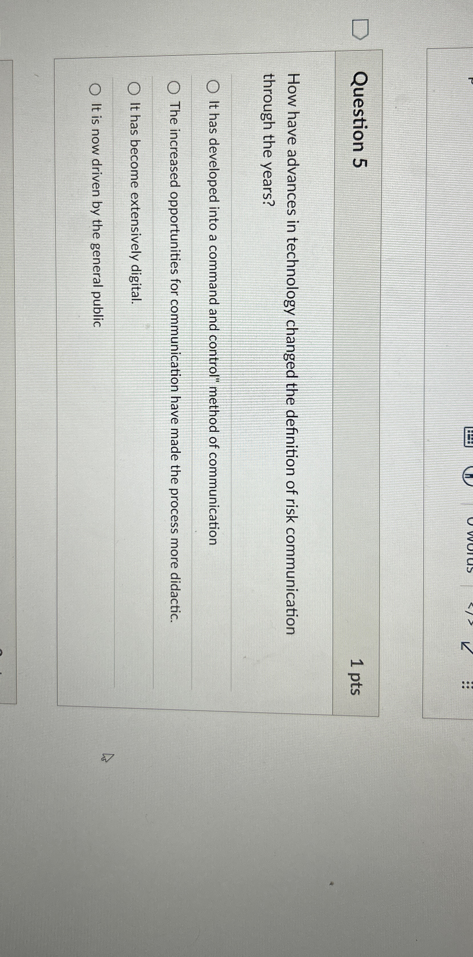 Solved Question 51ptsHow have advances in technology changed | Chegg.com