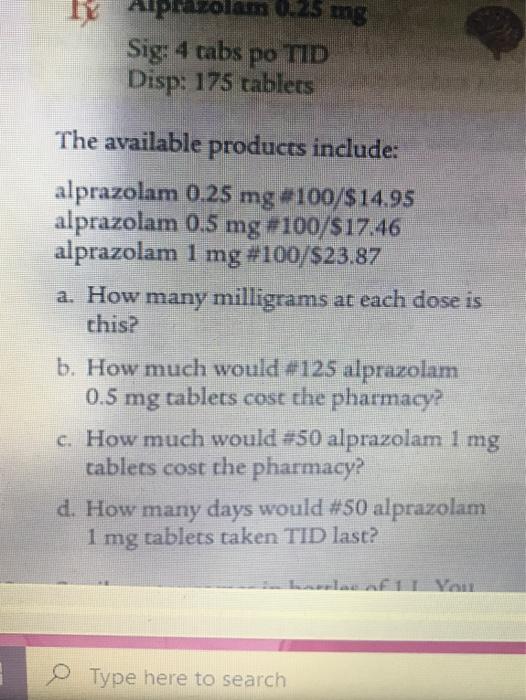 Alprazolam cost 0.5mg