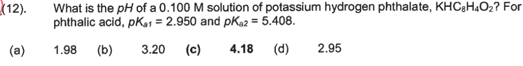 Solved What Is The Ph Of A M Solution Of Pota