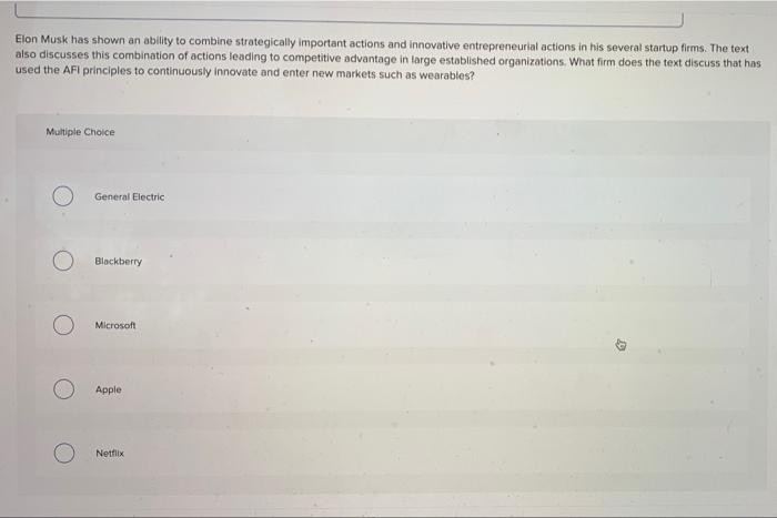 Solved Elon Musk has shown an ability to combine | Chegg.com