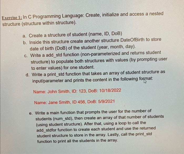 Solved please write in c language and make sure all parts | Chegg.com