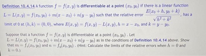 Solved Definition 10.4.14 A function f=f(x,y) is | Chegg.com