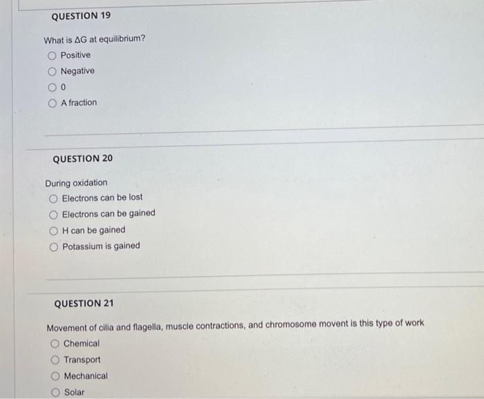 Solved What is ΔG at equilibrium? Positive Negative 0 A | Chegg.com