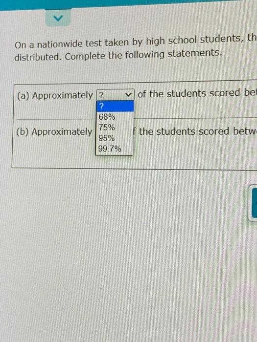 Solved On a nationwide test taken by high school students, | Chegg.com