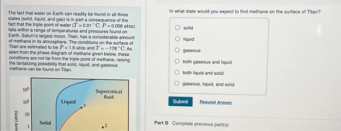 Solved The fact that water on Earth can readily be found in | Chegg.com