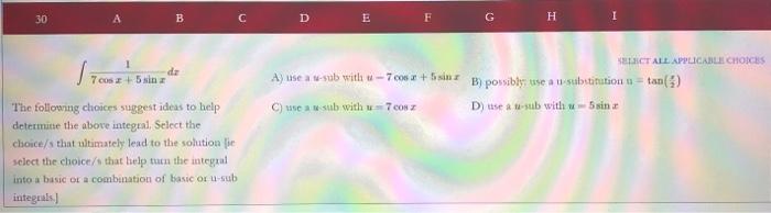 Solved 30 B D E F G H 1 IT dz 705 in ELECT ALL APPLICABLE | Chegg.com