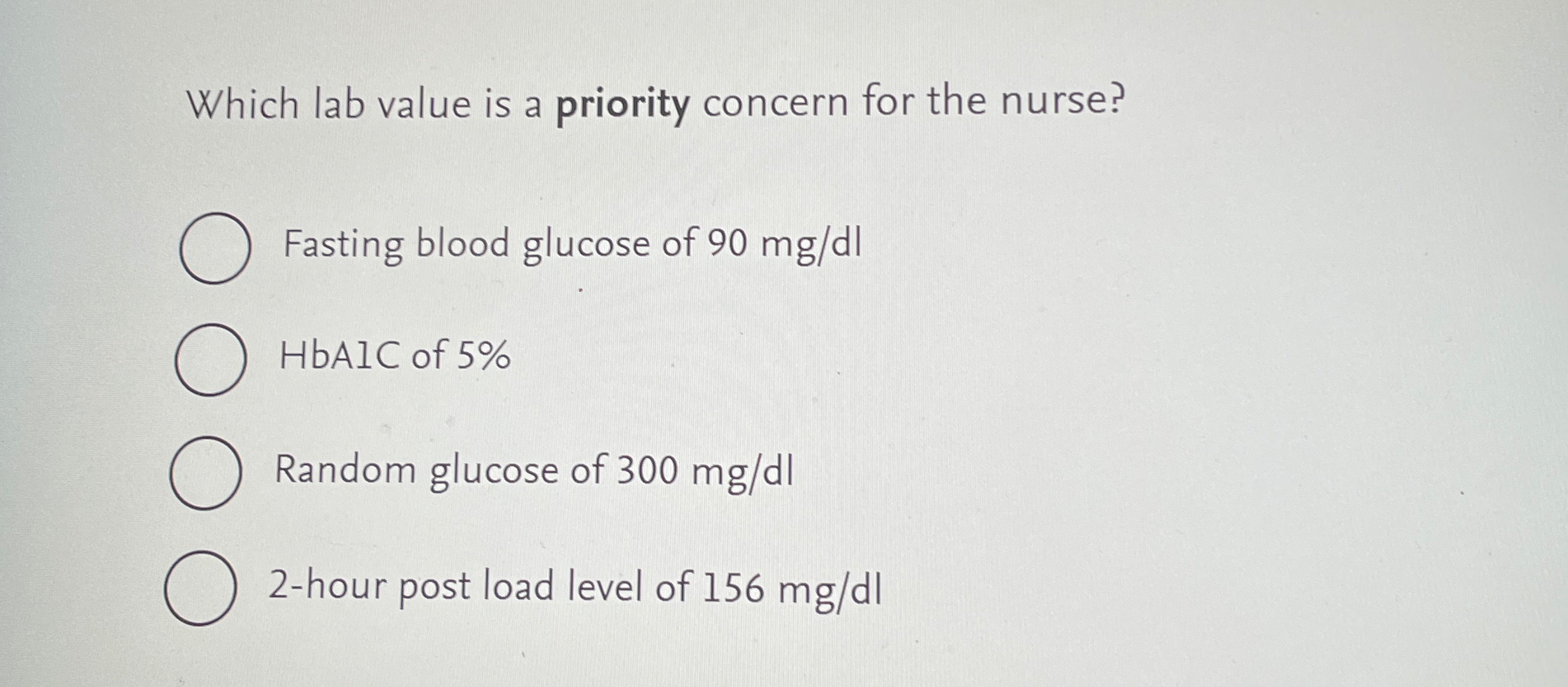 Solved Which lab value is a priority concern for the | Chegg.com