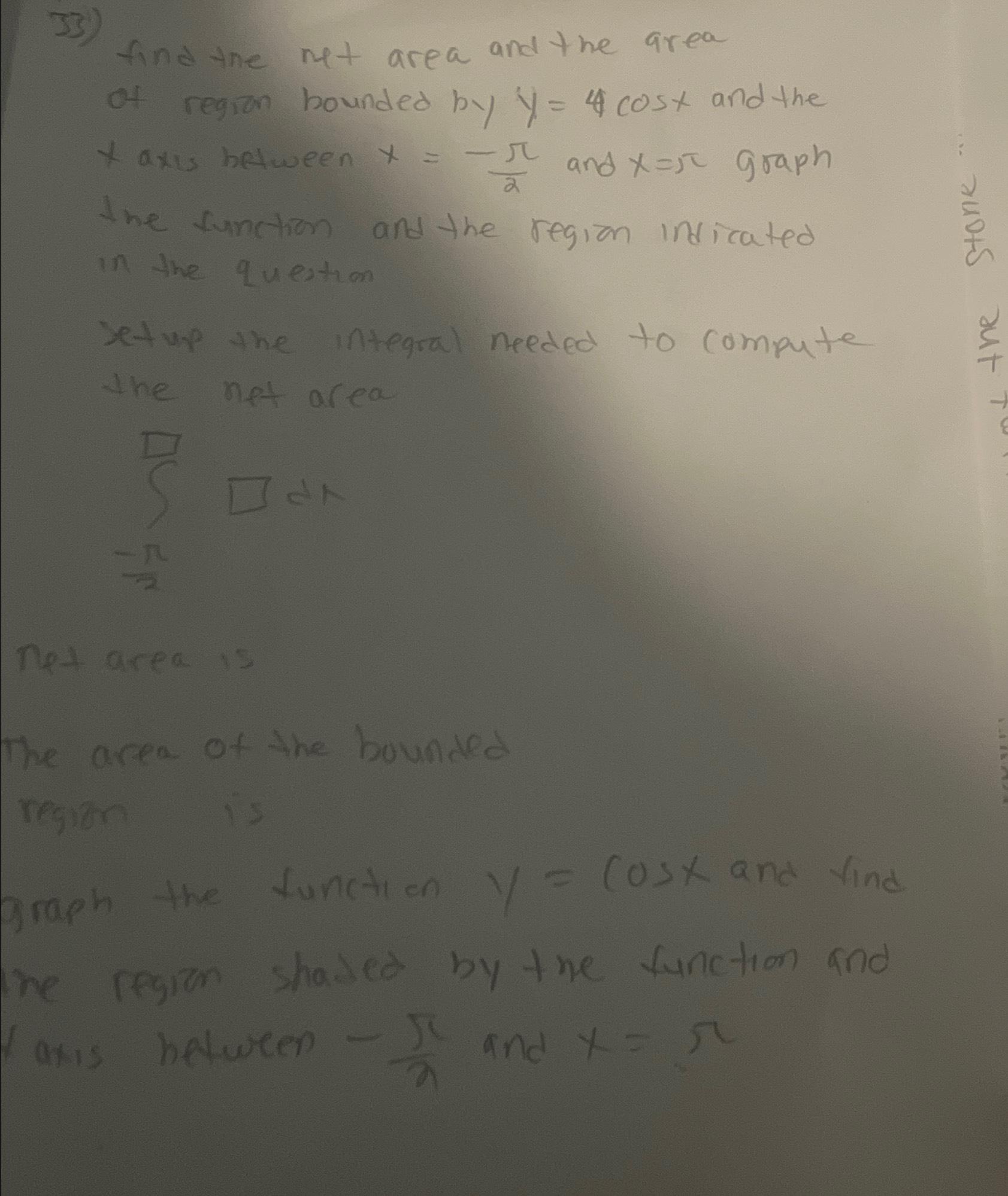 Solved find the net area and the area of region bounded by | Chegg.com