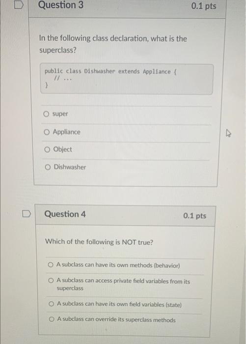 Solved Question 3 In the following class declaration, what | Chegg.com